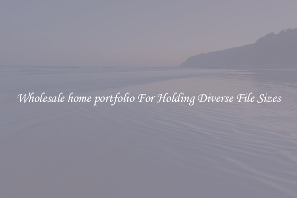 Wholesale home portfolio For Holding Diverse File Sizes