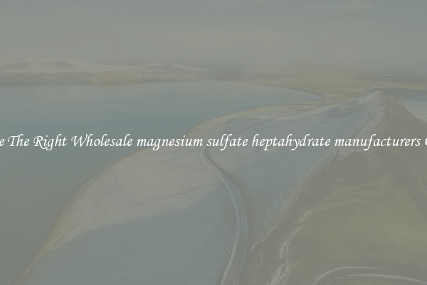 Source The Right Wholesale magnesium sulfate heptahydrate manufacturers Online