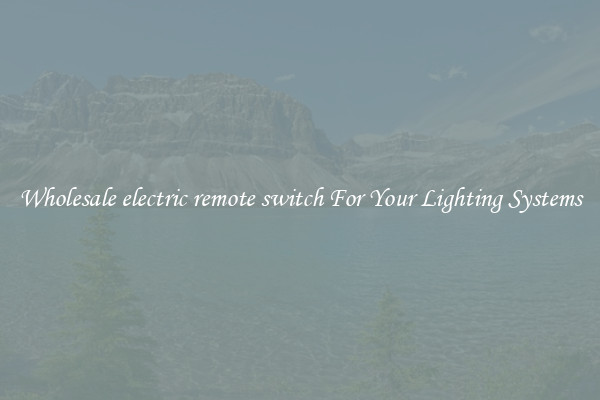 Wholesale electric remote switch For Your Lighting Systems