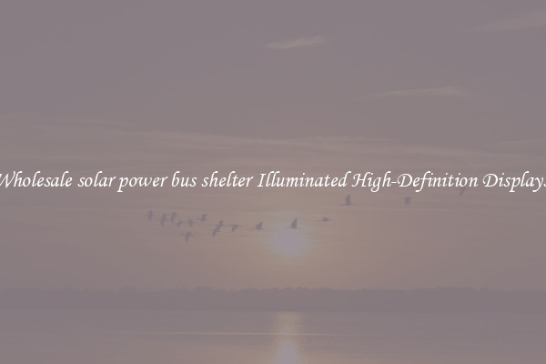 Wholesale solar power bus shelter Illuminated High-Definition Displays 
