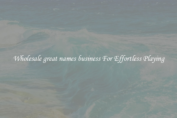 Wholesale great names business For Effortless Playing