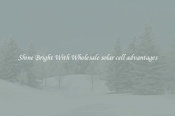 Shine Bright With Wholesale solar cell advantages